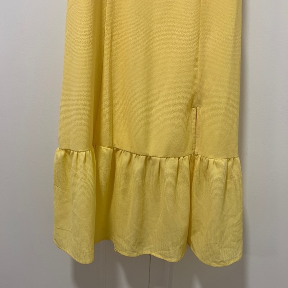 and Now This Women's Ruffled Side Front Slit Midi Dress Yellow size small bright - Picture 5 of 8